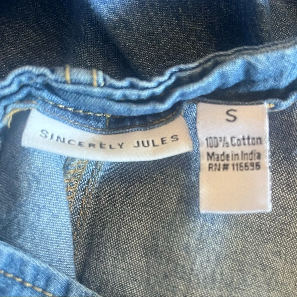 Sincerely Jules Wide Leg Denim Romper Size Small